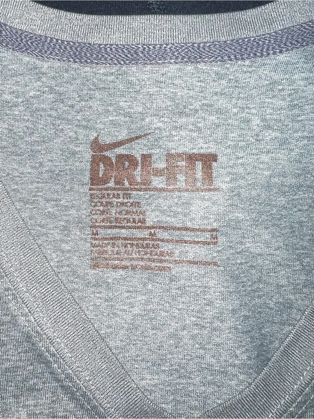Nike Dri-FIT 2 Pack V-Neck Short Sleeve Athletic Tops - Black/Gray, Size M